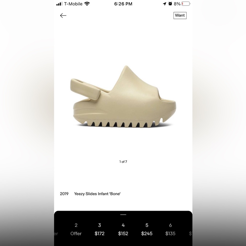Yeezy Slides “bone” (infant)
